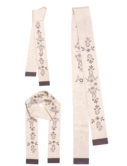 Картинка Шовкова стрічка Twilly «Мереживо» Ivory 